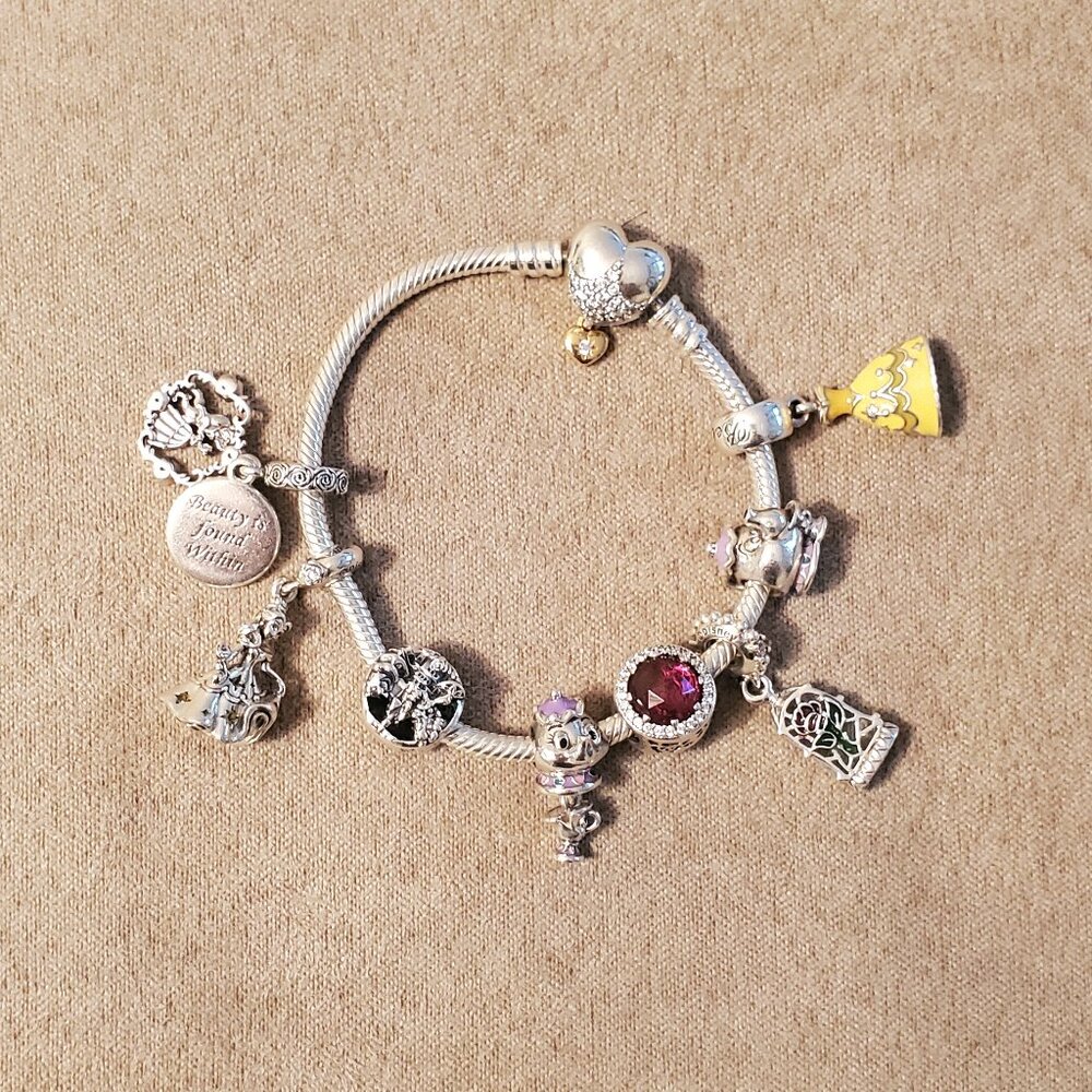 Disney Beauty and The Beast Pandora Charm Bracelet